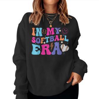 In My Softball Era Retro Softball Girls Kid N Women Women Sweatshirt - Thegiftio UK