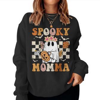 Spooky Momma Groovy Vintage Ghost Family Halloween Costumes Women Sweatshirt - Thegiftio UK
