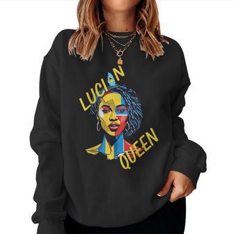 St Lucia Independence Saint Lucia Heritage Lucian Queen Women Sweatshirt - Thegiftio UK