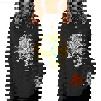 Steampunk Seahorse Mechanical Sea Horse Nautical Anchor Women Sweatshirt - Monsterry