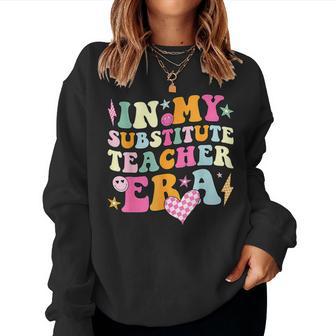 In My Substitute Teacher Era Retro Teacher's Day Women Sweatshirt - Thegiftio UK