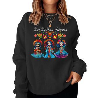 Sugar Skull Dia De Los Muertos Catrina Day Of The Dead Women Sweatshirt - Thegiftio UK