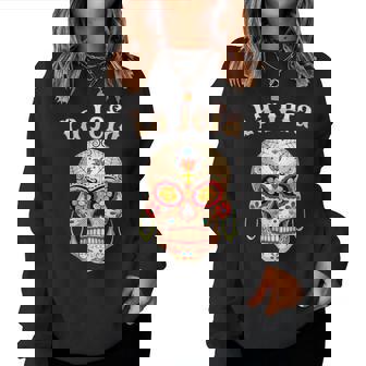 Sugar Skull La Jefa Girls Dia De Los Muertos Cuello Sudadera Mujer - Regaloses