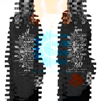 Sunflower Ribbon Blue Support Squad Diabetes Awareness T1d Women Sweatshirt - Monsterry