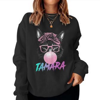 Tamara Schöner Mädchen Name Mit Niedlicher Katze Sweatshirt Frauen - Geschenkecke