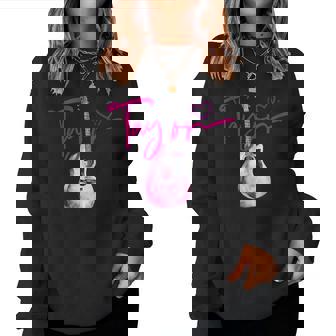 Taylor First Name I Love Taylor Girl Cute Guitar Women Sweatshirt - Thegiftio