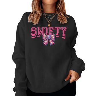 Taylor Personalized Name I Love Taylor Girl 70S Disco Bow Women Sweatshirt - Thegiftio UK