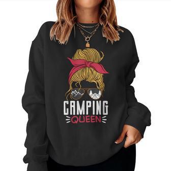 Tent Camper Outdoor Mom Girl Camping Queen Sweatshirt Frauen - Geschenkecke