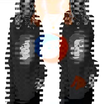 Tête De Dessinée À La Main Dans Un Style Bande Dessinée Sweat-shirt pour femme - Cadeauxyz
