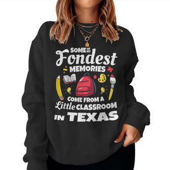 Texas Teacher Classroom Memories Cute School Women Sweatshirt - Monsterry UK