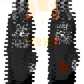 Thankful For Her Thanksgiving Matching Couple Women Women Sweatshirt - Thegiftio UK