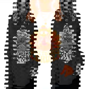 Thanksgiving Bruh Groovy Turkey Boys Ns Bro Fall Women Sweatshirt - Thegiftio UK