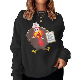 Thanksgiving Nurse Turkey I Cool Feast Day Women Sweatshirt - Monsterry