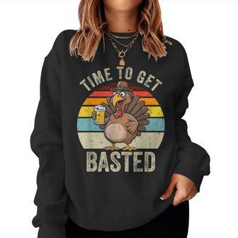 Time To Get Basted Beer Thanksgiving Turkey Women Women Sweatshirt - Thegiftio UK