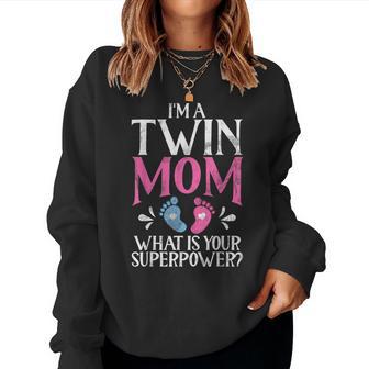 Im A Twin Mom What Is Your Superpower Twin Mom Women Sweatshirt - Thegiftio UK
