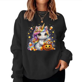 Unicorn Candy Corn Halloween Unicorn For Girls Unicorn Women Sweatshirt - Thegiftio UK