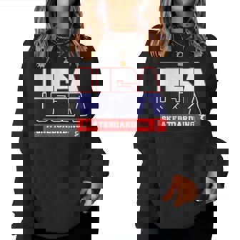 Usa Team Skateboarding & American Sports Women Sweatshirt - Thegiftio UK