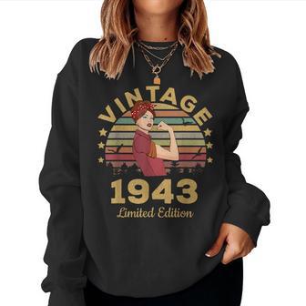 Vintage 1943 Made In 1943 78Th Birthday 78 Years Women Sweatshirt - Thegiftio UK