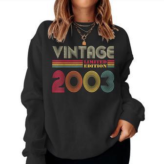 Vintage 2003 21St Birthday 21 Years Old Women Sweatshirt - Thegiftio