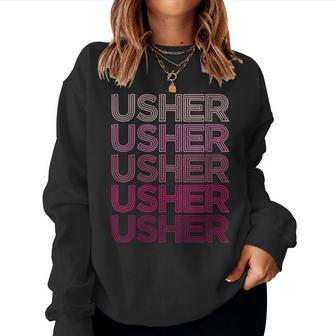 Vintage Retro Usher Name Women Sweatshirt - Thegiftio UK