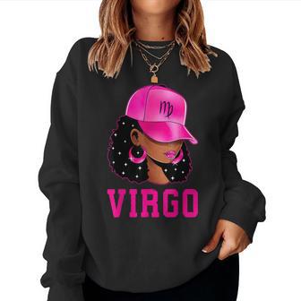 Virgo Queen Sassy Black Woman Afro Girl Zodiac Sign Women Sweatshirt - Thegiftio UK