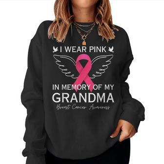 I Wear Pink In Memory Of My Grandma Angel In Heaven Memory Women Sweatshirt - Thegiftio UK