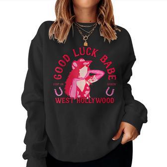 Western Cowgirl Good Luck Babe Dancing Disco Coquette Girls Women Sweatshirt - Thegiftio UK