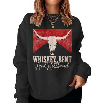 Whiskey Bent And Hellbound Graphic Western Cactus Deserts Women Sweatshirt - Thegiftio UK