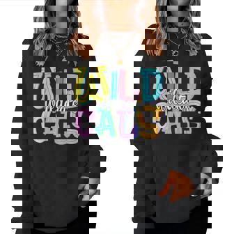 Wildcats School Spirit Groovy Back To School Girls Women Sweatshirt - Monsterry
