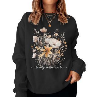Wildflower Boho Flower Vintage Floral Botanical Nature Women Sweatshirt - Thegiftio UK