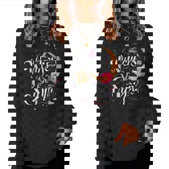Witches Be Sippin' Halloween Party Fun Witch Wine Lovers Women Sweatshirt - Thegiftio UK