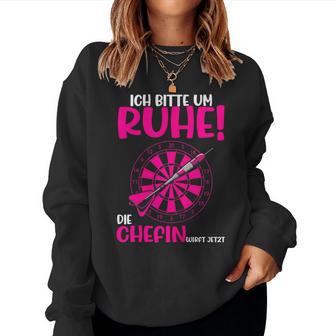 Women's Darts Ich Bitte Um Ruhe Die Chefin Wirft Jetzt Sweatshirt Frauen - Geschenkecke