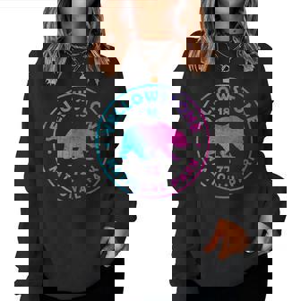 Yellowstone National Park Colorful Tie Dye Bear Boys Girls Women Sweatshirt - Thegiftio UK