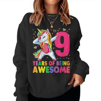Youth 9Th Birthday Girl Unicorn 9Th Birthday Outfit Women Sweatshirt - Thegiftio UK