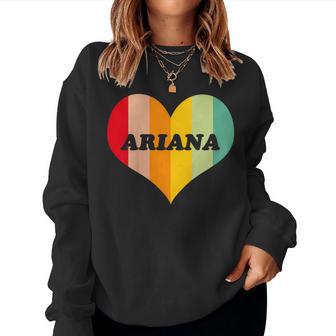 Youth Girls Ariana Retro Vintage Heart Name Women Sweatshirt - Thegiftio UK