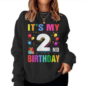 Youth It's My 2Nd Birthday 2 Two Happy Birthday Boys Or Girls Women Sweatshirt - Thegiftio UK