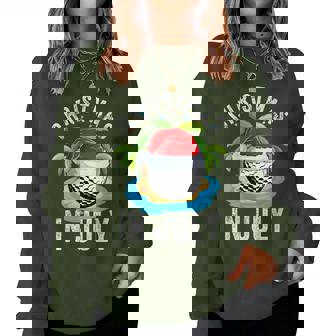 Christmas In July Golf Ball Santa Hat Summer Vacation Women Sweatshirt - Monsterry