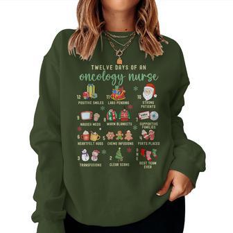 Christmas Oncology Rn Nurse 12 Days Of An Oncology Nurse Women Sweatshirt - Thegiftio UK