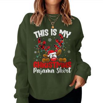 This Is My Christmas Pajama Rudolph Reindeer Kid Women Sweatshirt - Thegiftio UK