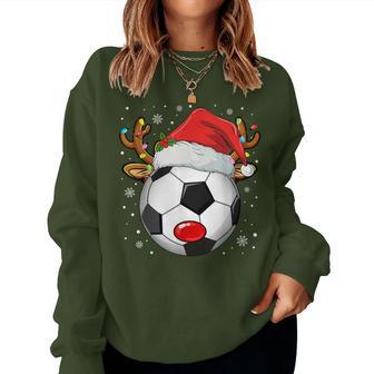Christmas Reindeer Face Soccer Christmas Kid Women Sweatshirt - Thegiftio UK