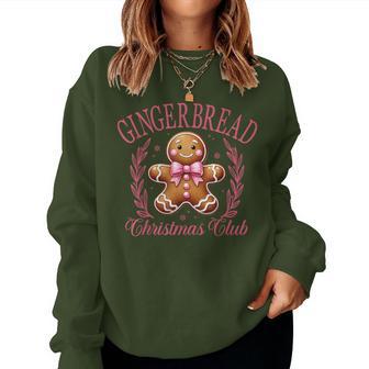 Coquette Bow Pink Gingerbread Christmas Girl Xmas Women Sweatshirt - Thegiftio UK