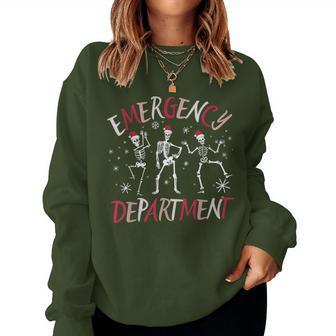 Emergency Department Christmas Holiday Skeleton Er Ed Women Sweatshirt - Thegiftio UK