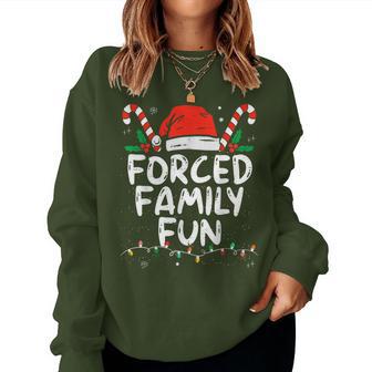 Forced Family Fun Sarcastic Christmas Women Sweatshirt - Thegiftio UK