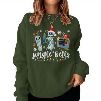 Jingle Bells Telemetry Nurse Christmas Tech Nursing Women Sweatshirt - Thegiftio UK