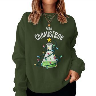 Science Teacher Oh Chemistree Chemistry Christmas Women Sweatshirt - Thegiftio UK