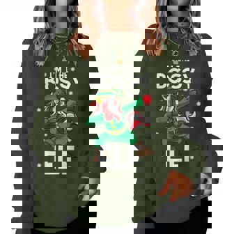 I'm The Bossy Elf Unicorn Big Sister Mom & Wife Christmas Women Sweatshirt - Monsterry