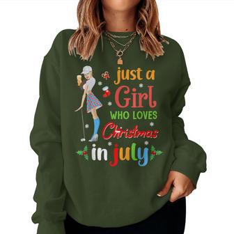 Just A Girl Who Loves Christmas In July Golf Lover Women Women Sweatshirt - Thegiftio UK