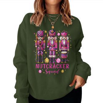 Leopard Nutcracker Squad Pink Christmas 2024 Pajamas Women Women Sweatshirt - Thegiftio UK