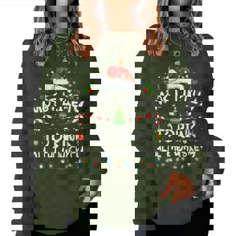 Most Likely To Drink All The Whiskey Santa Christmas Women Sweatshirt - Monsterry