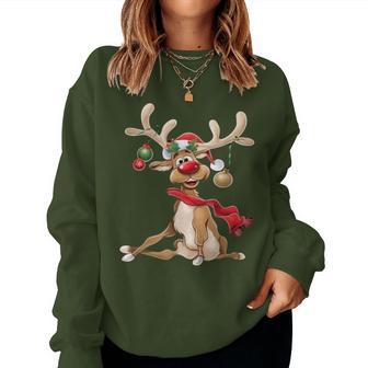 Merry Christmas For Him Reindeer Women Sweatshirt - Thegiftio UK